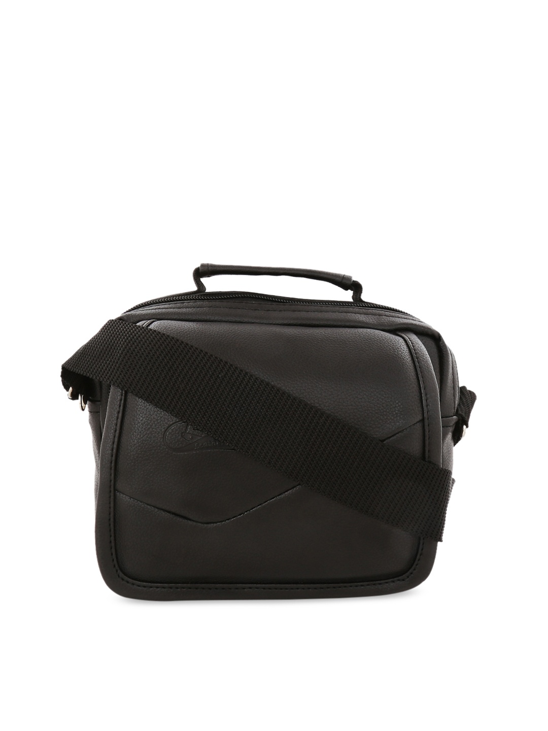 

Leather World Black Solid Tote Bag