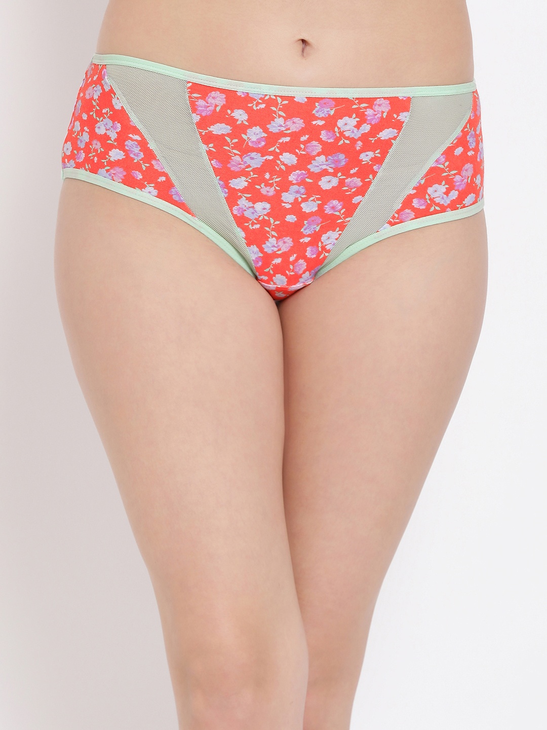 

Clovia Women Orange & Green Printed High-Rise Hipster Briefs PN3082P16XL