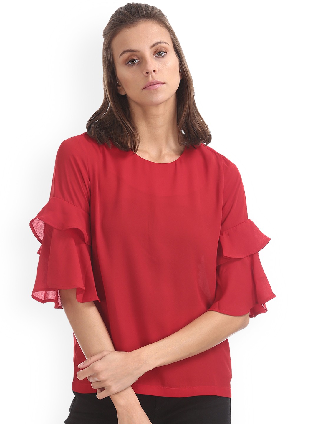 

U.S. Polo Assn. Women Red Solid Top