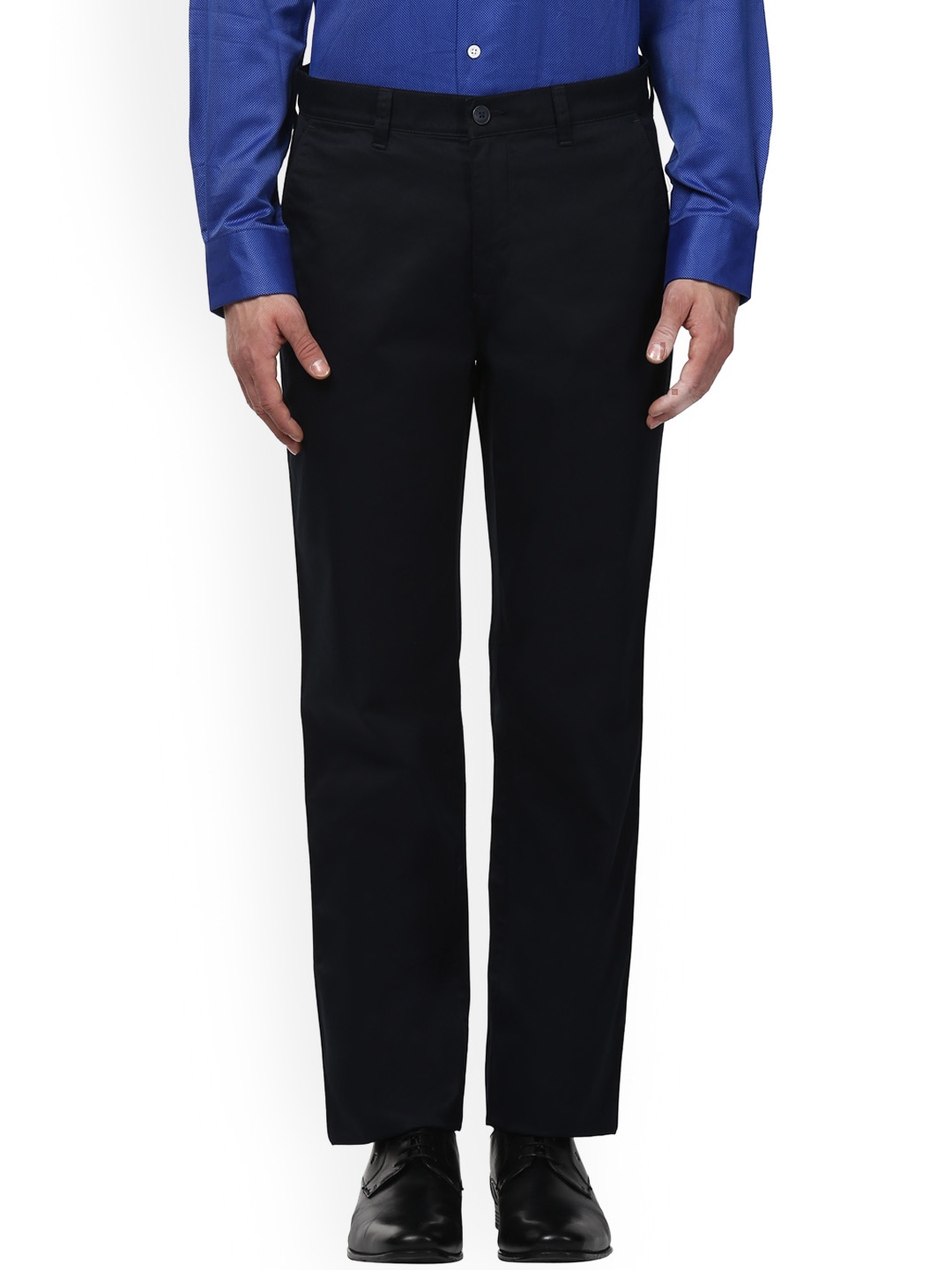 

ColorPlus Men Navy Blue Slim Fit Solid Formal Trousers