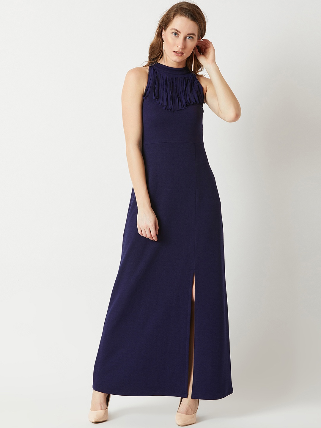 

Miss Chase Women Navy Blue Solid Maxi Dress