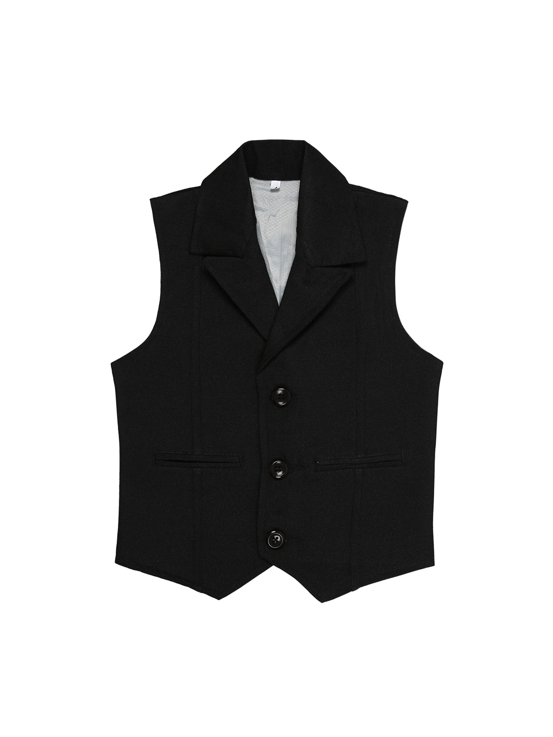 

Kidling Boys Black Solid Waistcoat