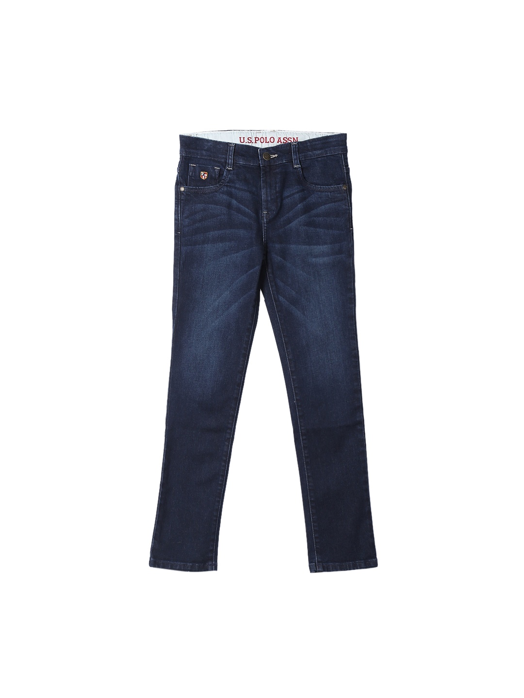 

U.S. Polo Assn. Kids Boys Blue Skinny Fit Mid-Rise Clean Look Stretchable Jeans