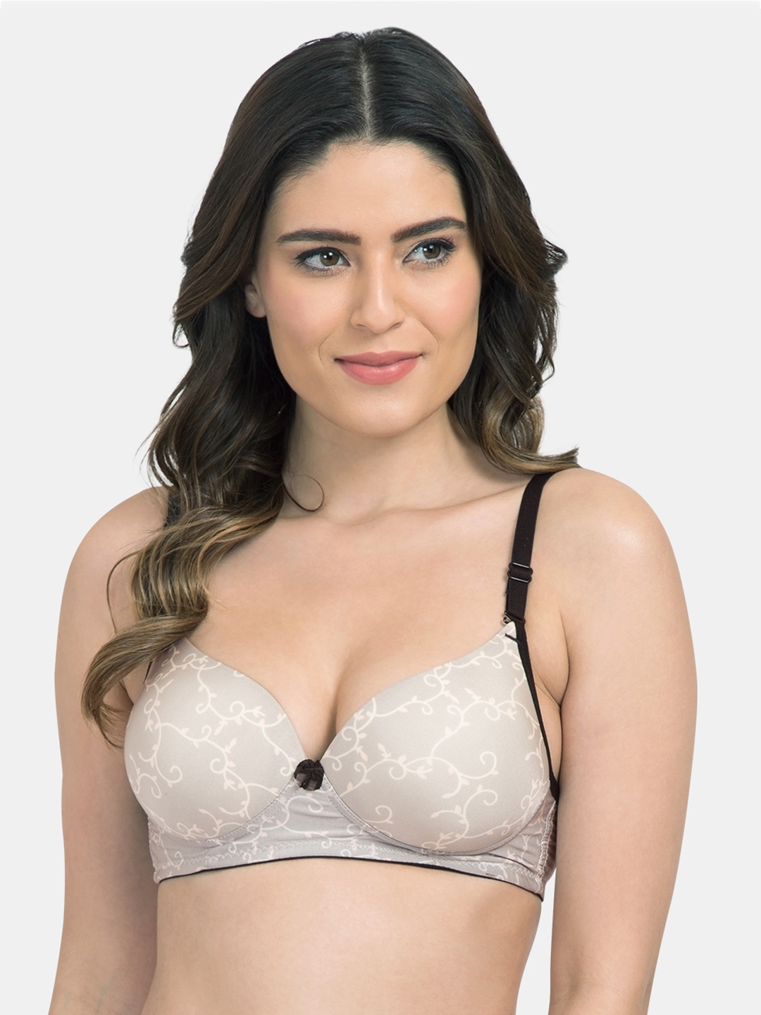 

Tweens Grey Printed Non-Wired Heavily Padded T-shirt Bra TW1594