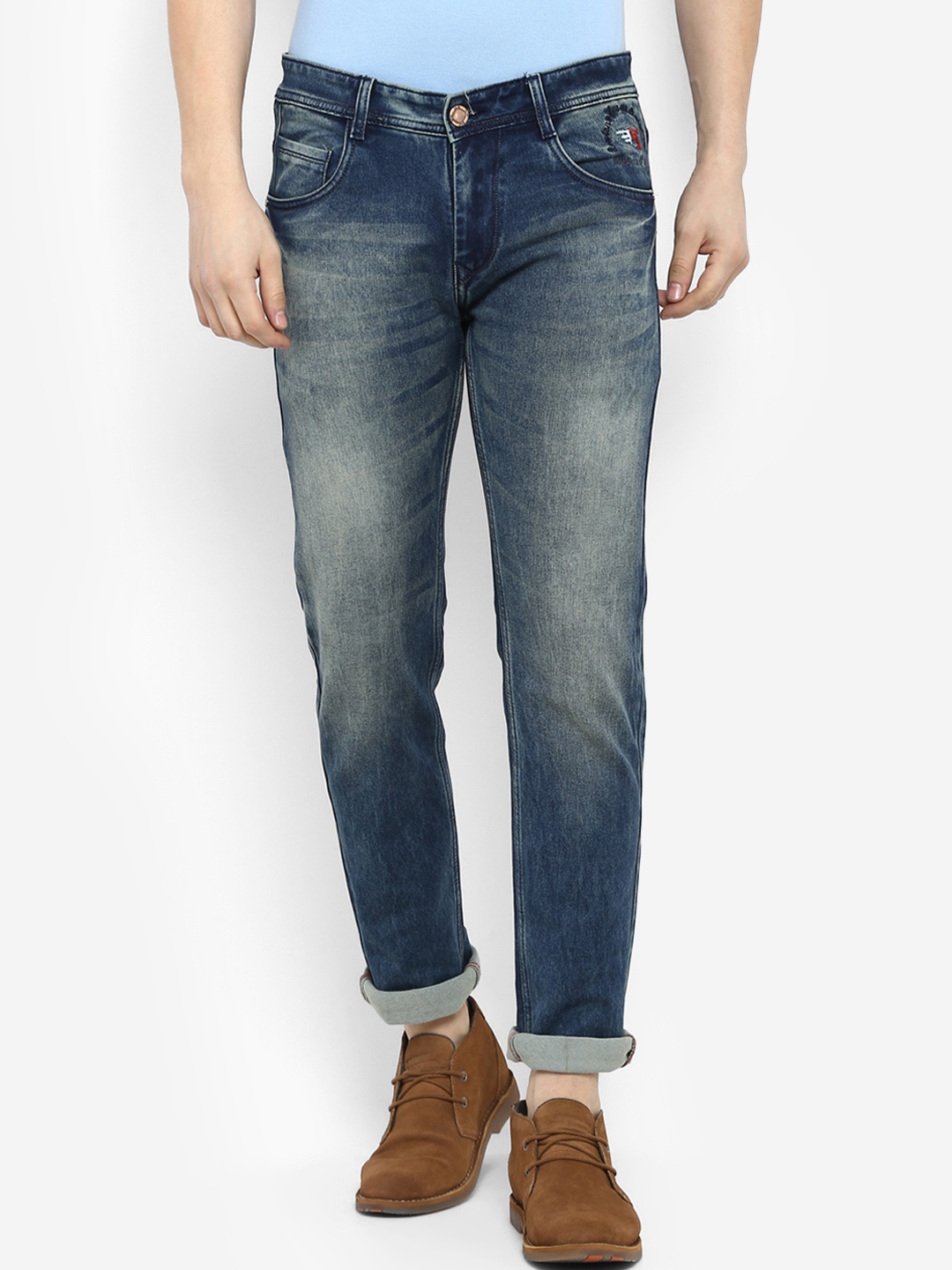 

Routeen Men Blue Slim Fit Mid-Rise Clean Look Stretchable Jeans