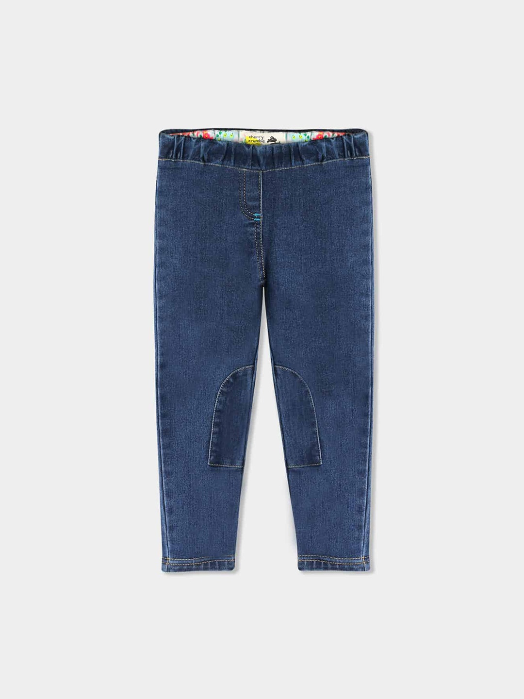 

Cherry Crumble Girls Blue Solid Regular-Fit Denim Jeggings
