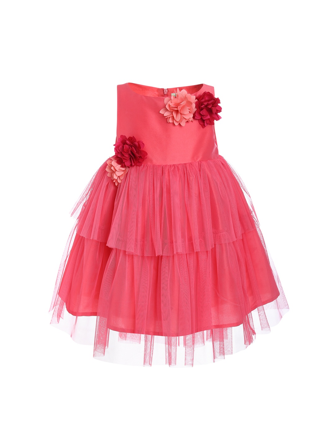 

A Little Fable Girls Pink Solid Fit and Flare Dress