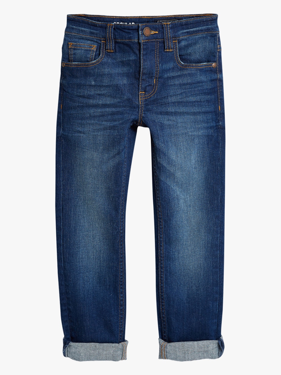 

next Boys Blue Regular Fit Mid-Rise Clean Look Jeans