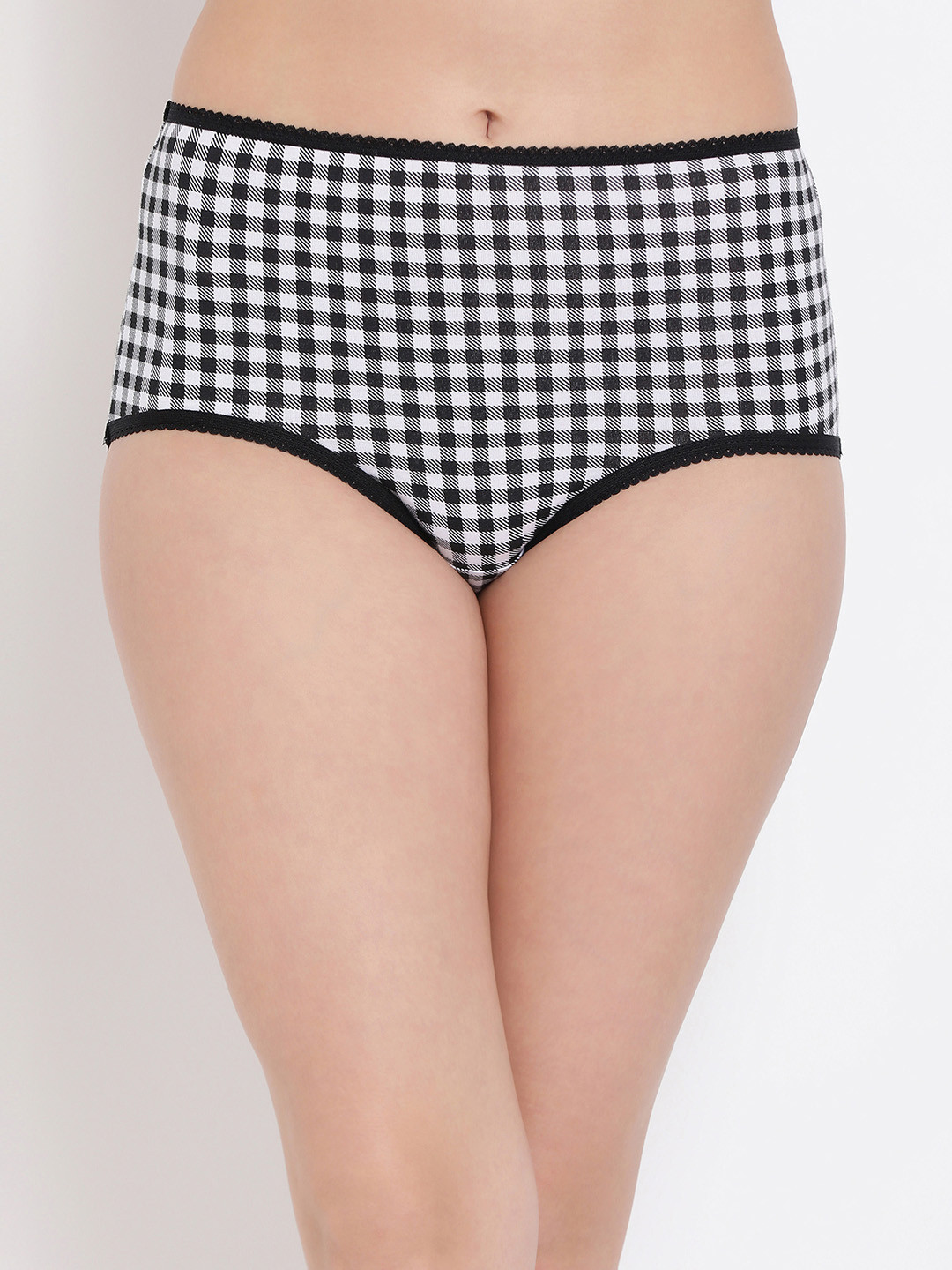 

Clovia Women Black & White Checked Hipster Briefs PN3033P13XL