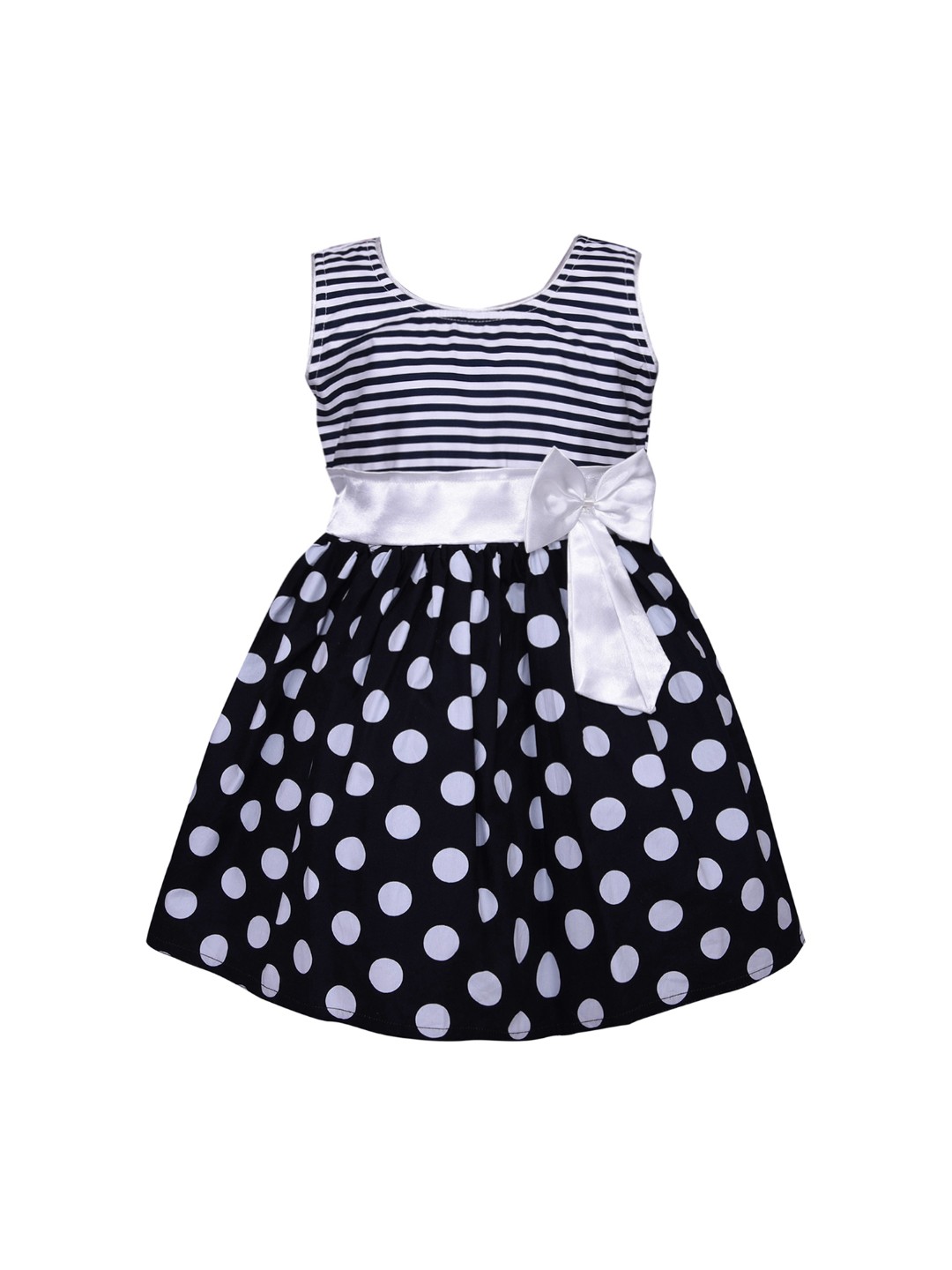 

Wish Karo Girls Navy Blue Printed Fit and Flare Dress