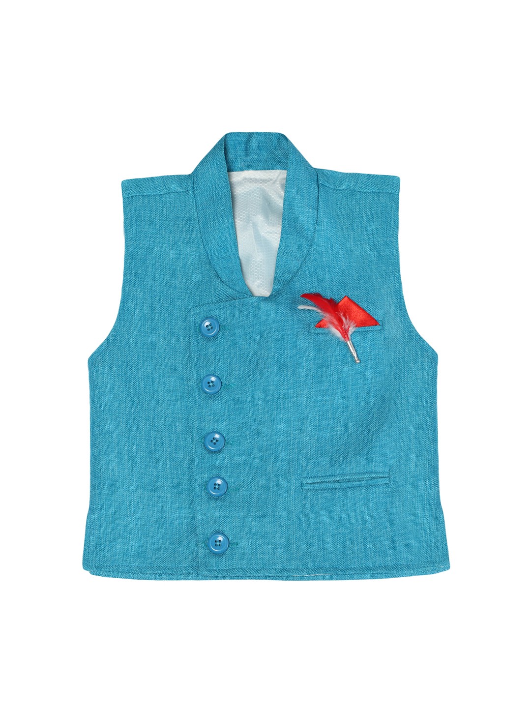 

Kidling Boys Turquoise Blue Solid Waistcoat