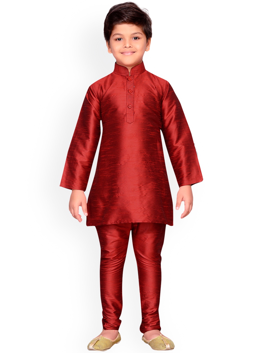 

Kidling Boys Maroon Solid Kurta with Pyjamas