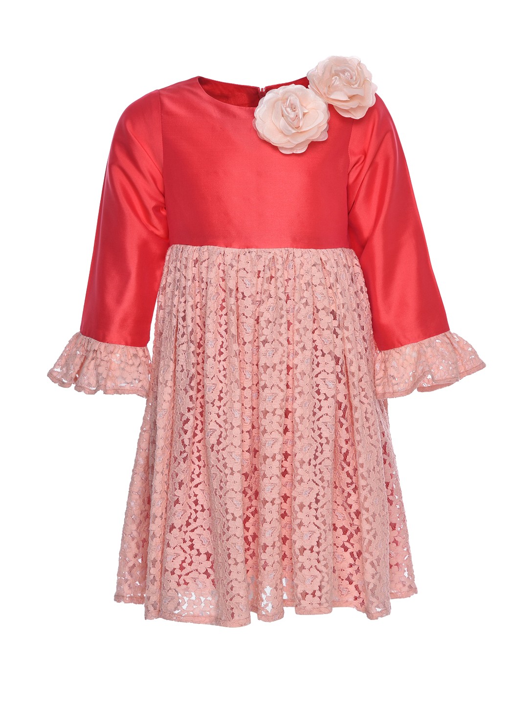 

A Little Fable Girls Red Ethereal Lace Dress