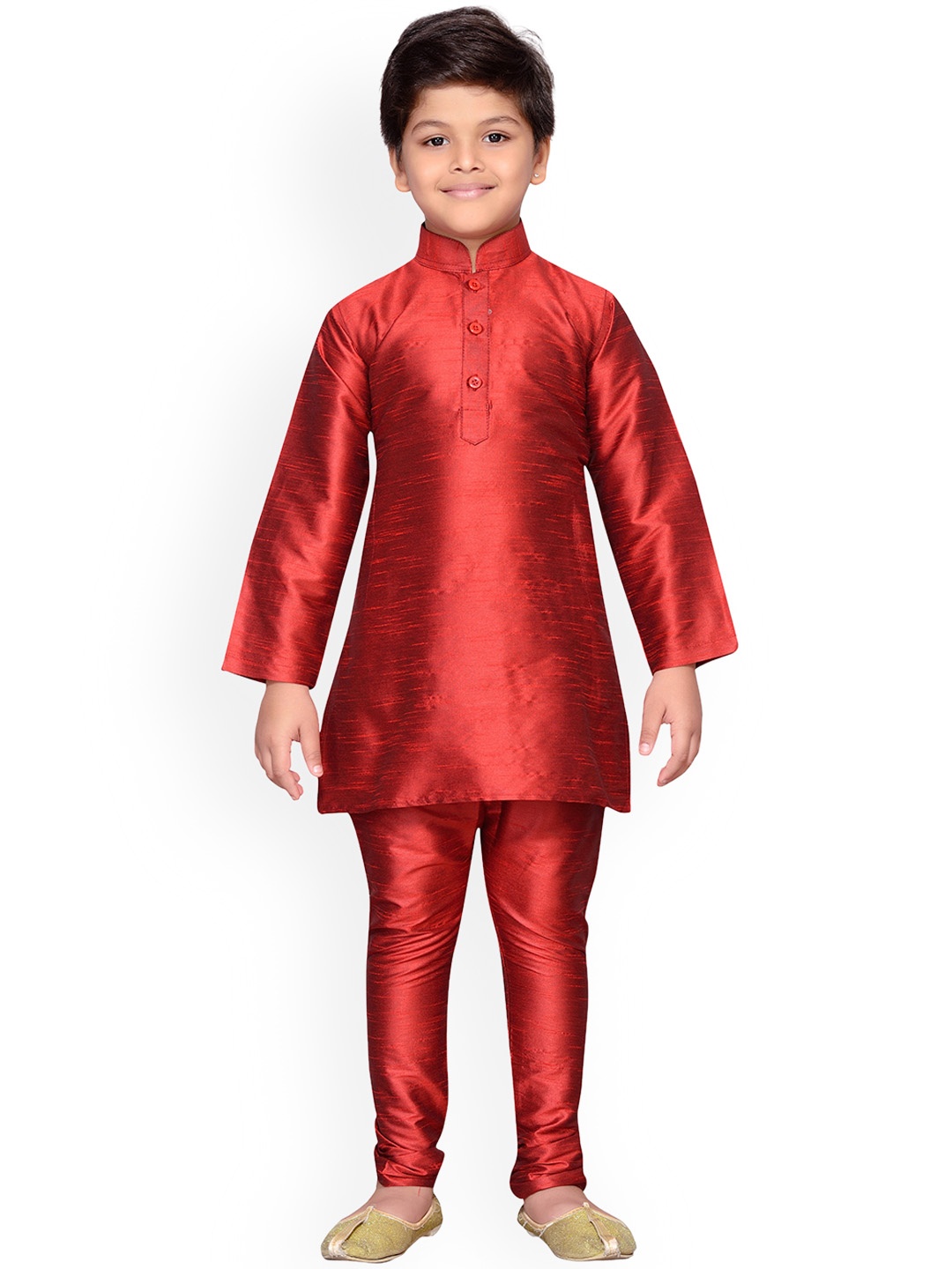 

Kidling Boys Red Solid Kurta with Pyjamas
