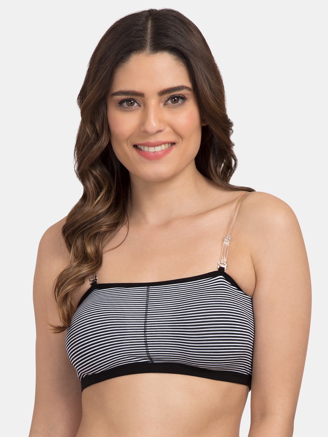 

Tweens Black & White Printed Non-Wired Lightly Padded Bandeau Bra