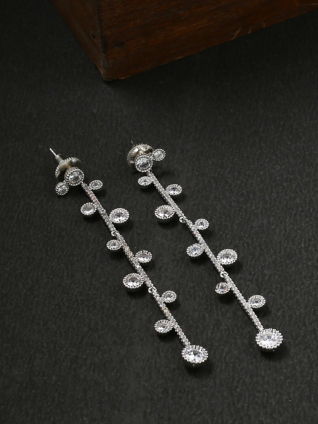 

Tistabene Women Silver-Toned Contemporary Drop Earrings
