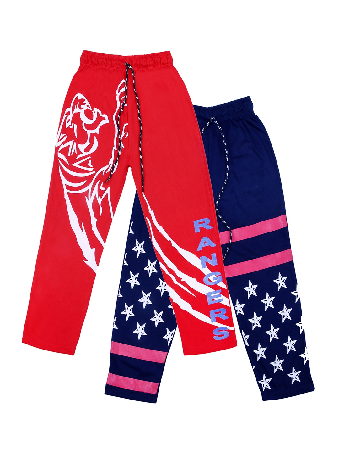 

SWEET ANGEL Kids Pack of 2 Printed Track Pants, Red