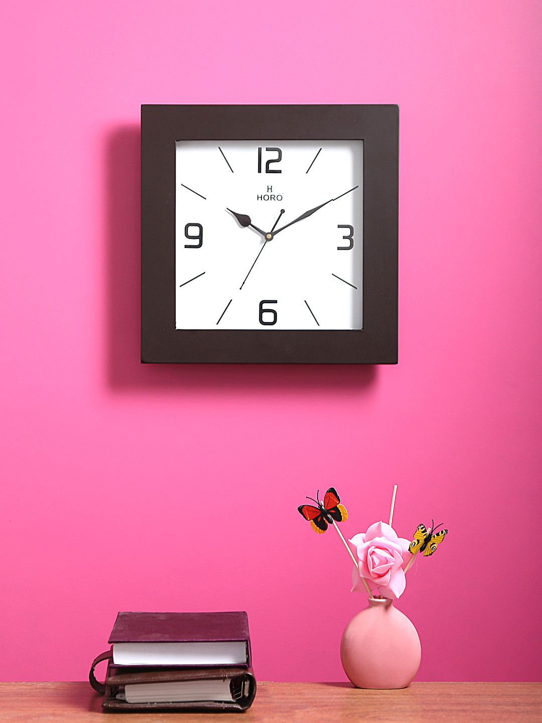 

Horo White Handcrafted Square Solid Analogue Wall Clock