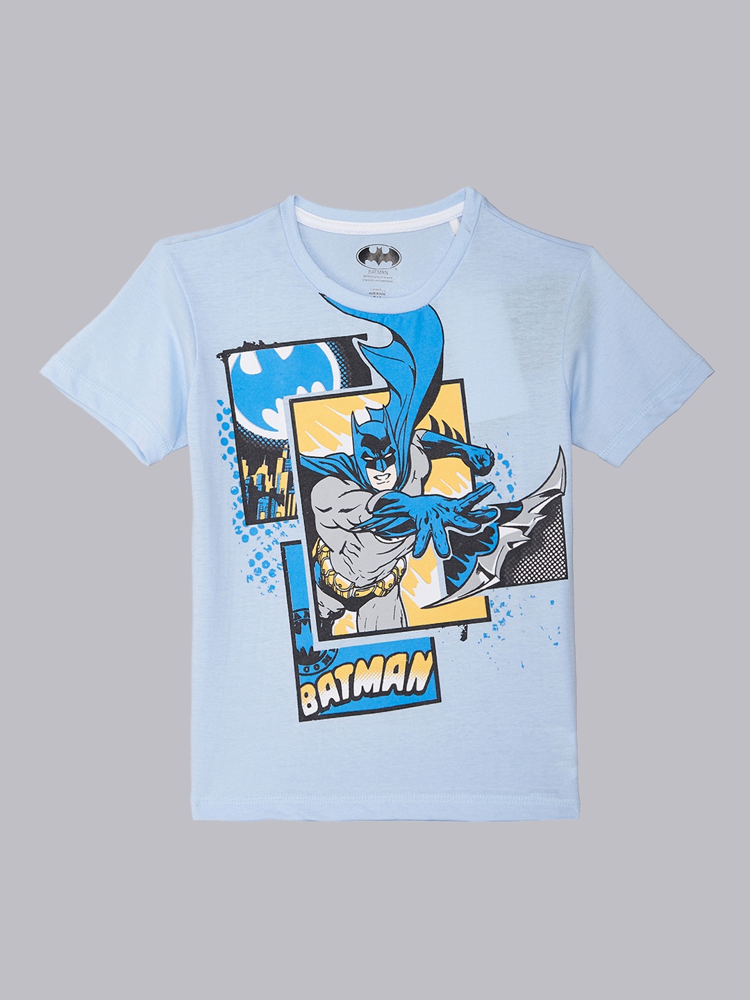 

Kids Ville Boys Green Batman Printed Round Neck Pure Cotton T-shirt, Blue