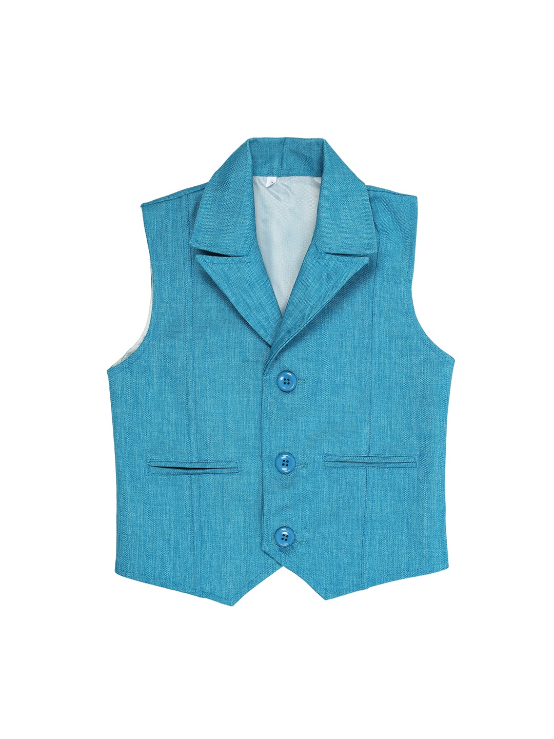 

Kidling Boys Turquoise Blue Solid Waistcoat