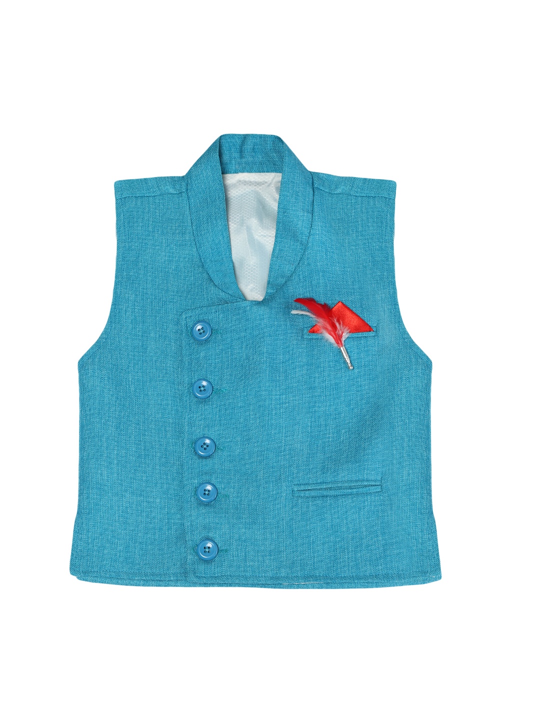 

Kidling Boys Turquoise Blue Solid Waistcoat