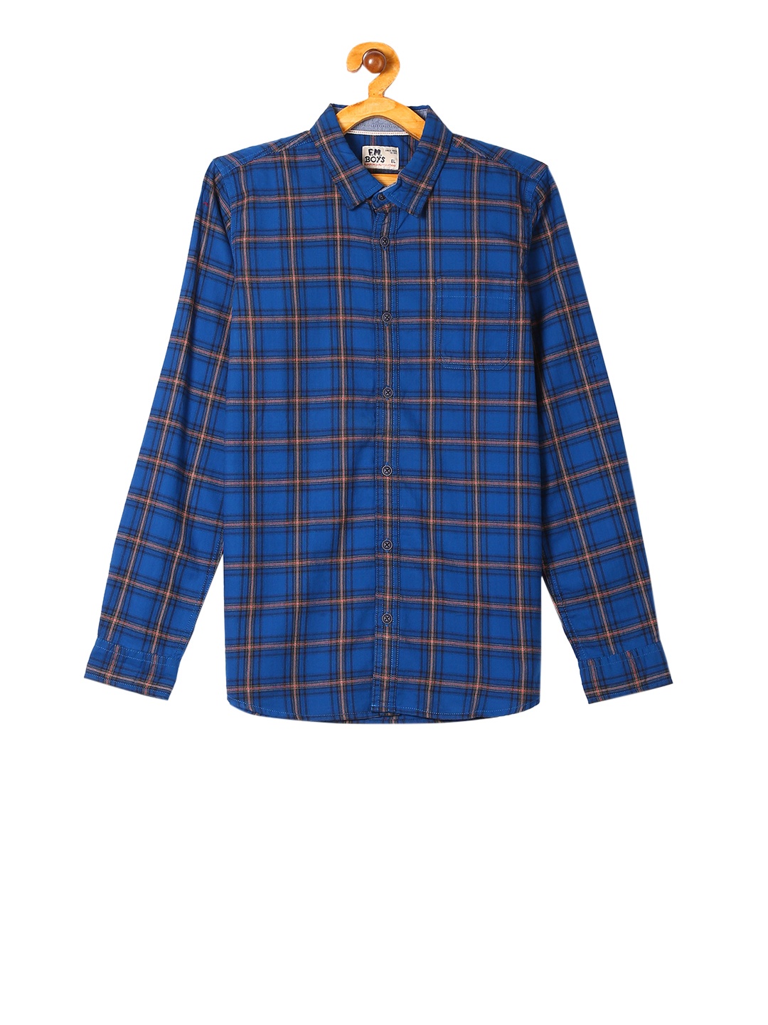 

Flying Machine Boys Blue Regular Fit Checked Casual Shirt
