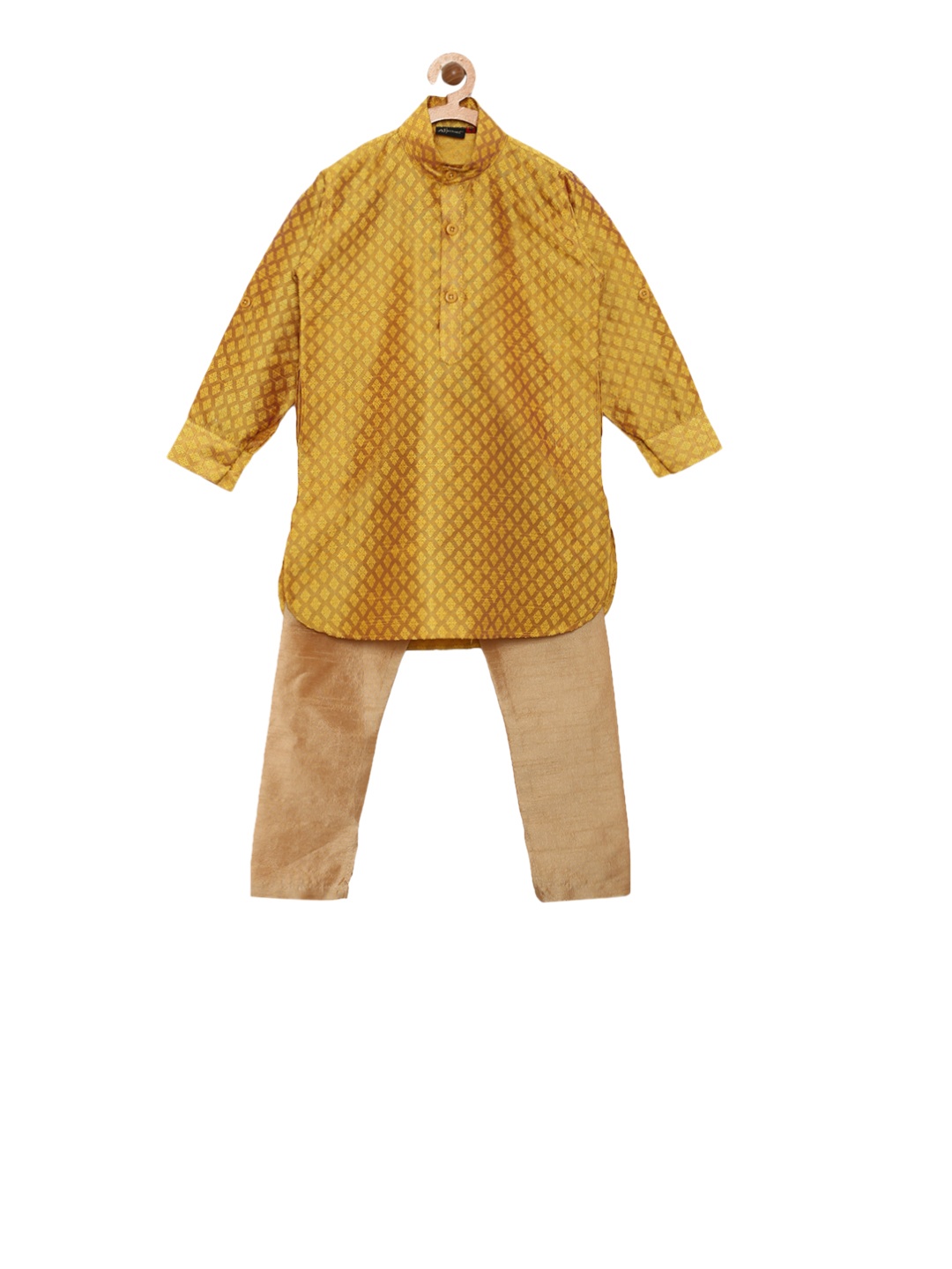 

Kidling Boys Yellow Self Design Kurta with Pyjamas