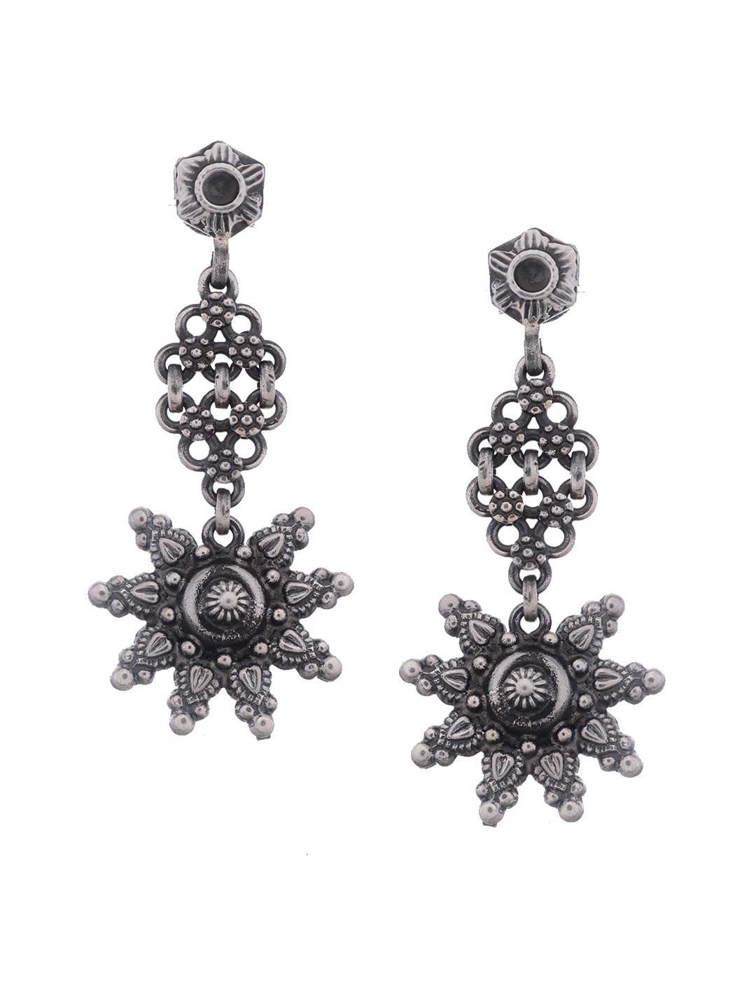 

Silvermerc Designs 9.25 Sterling Silver-Plated Floral Drop Earrings
