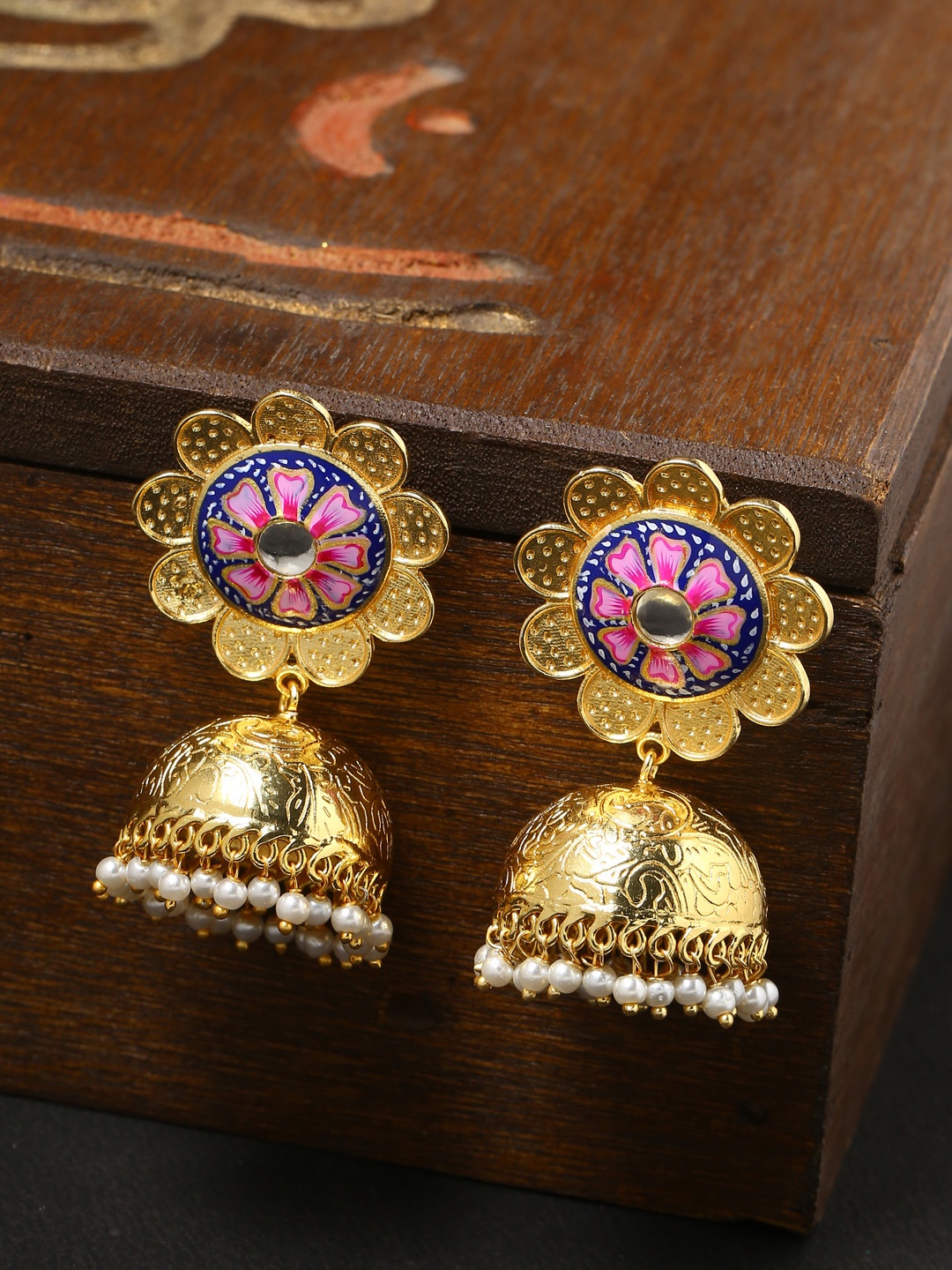 

Tistabene Women Gold-Plated Dome Shaped Jhumkas