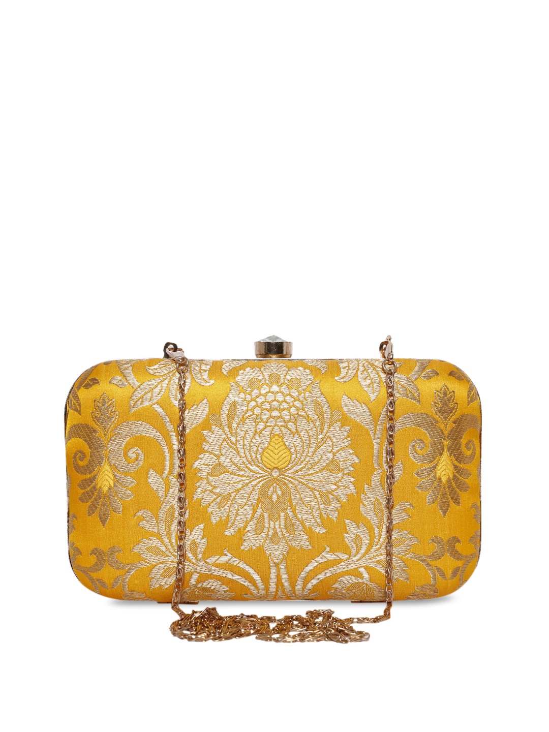 

TJORI Orange Printed Clutch
