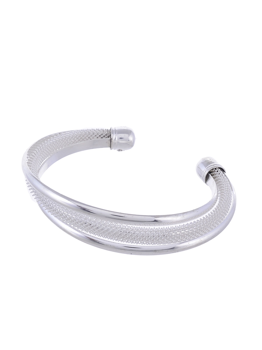 

Silvermerc Designs Silver-Toned German Silver Silver-Plated Handcrafted Kada Bracelet