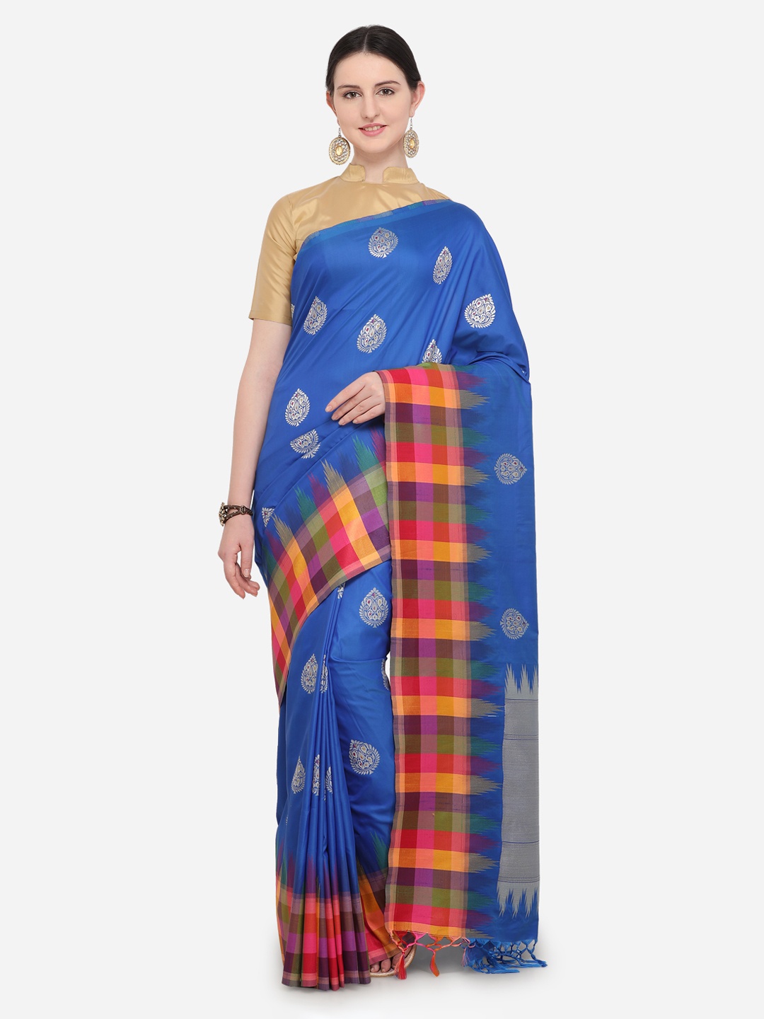 

Varkala Silk Sarees Blue Silk Blend Woven Design Banarasi Saree