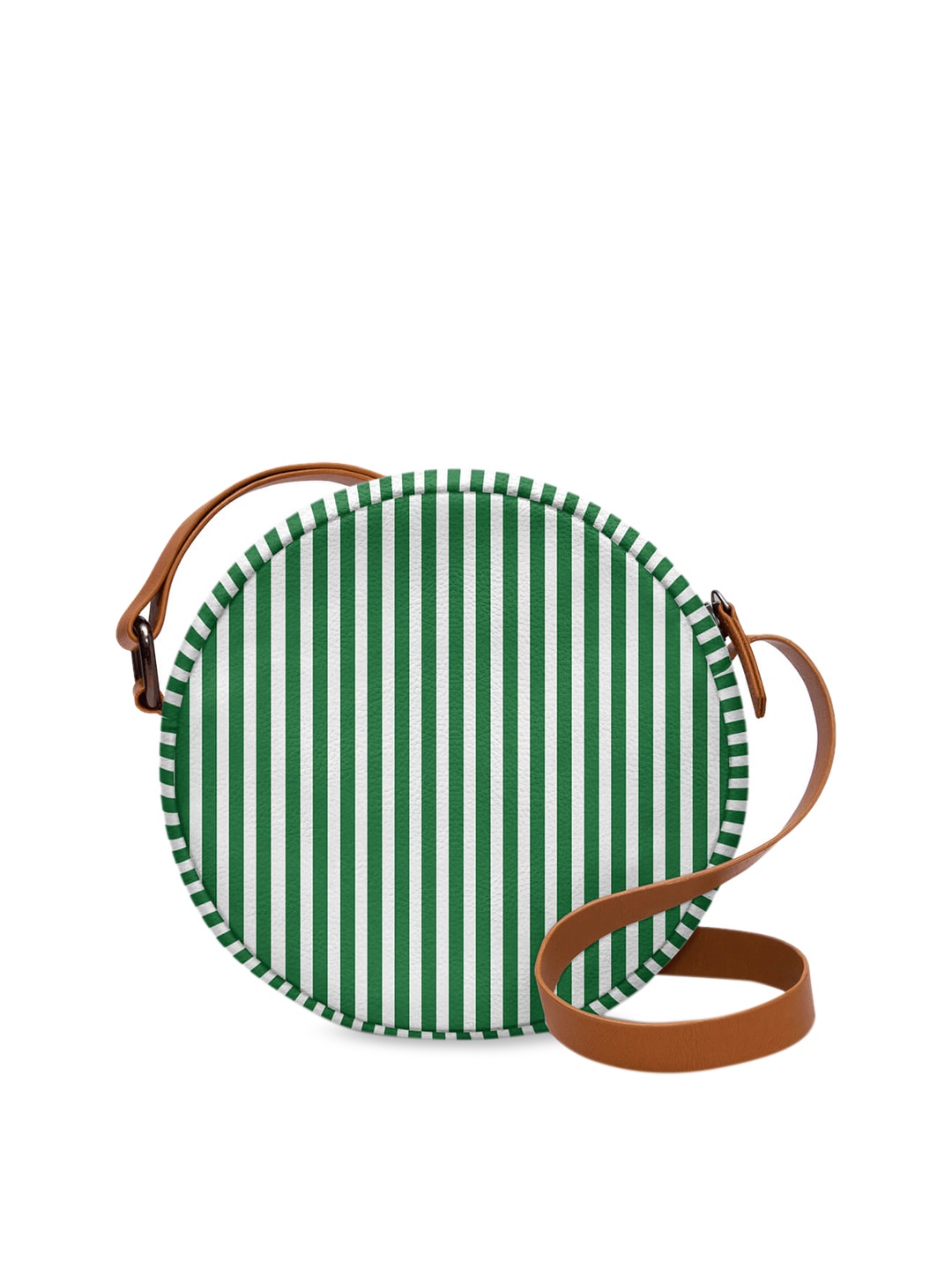 

DailyObjects Green & White Striped Sling Bag