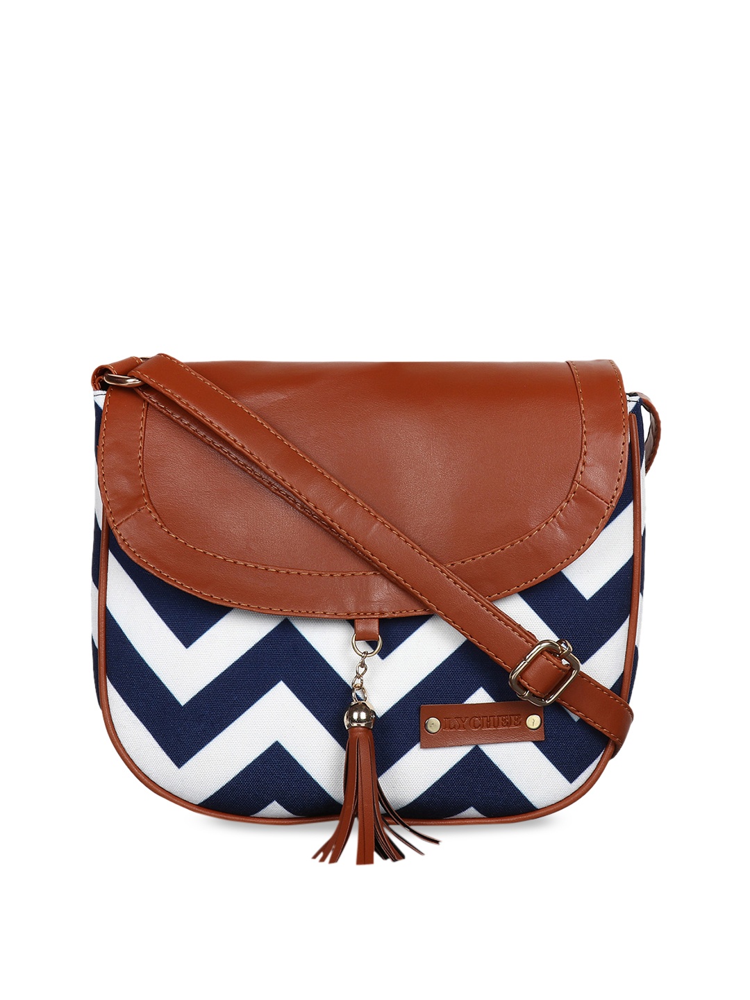 

Lychee bags Brown & White Printed Sling Bag
