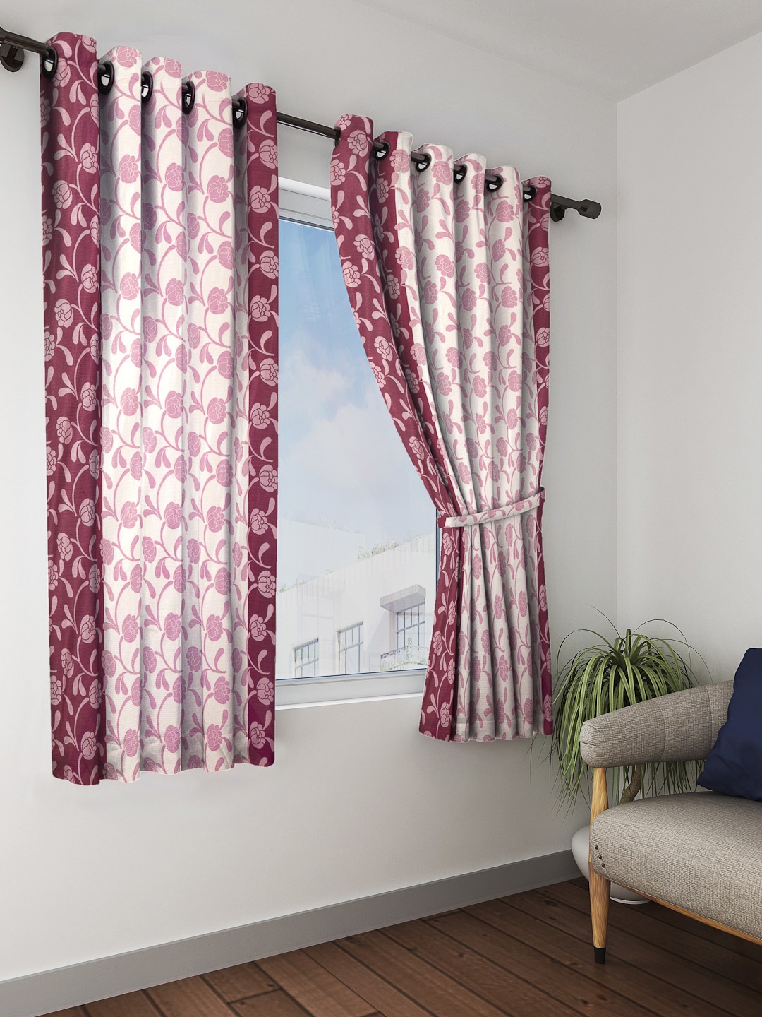 

Cortina Set of 2 Window Curtains, Pink