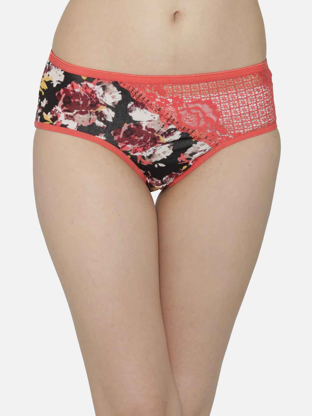 

Clovia Women Black & Orange Printed Hipster Briefs PN3050P13XL