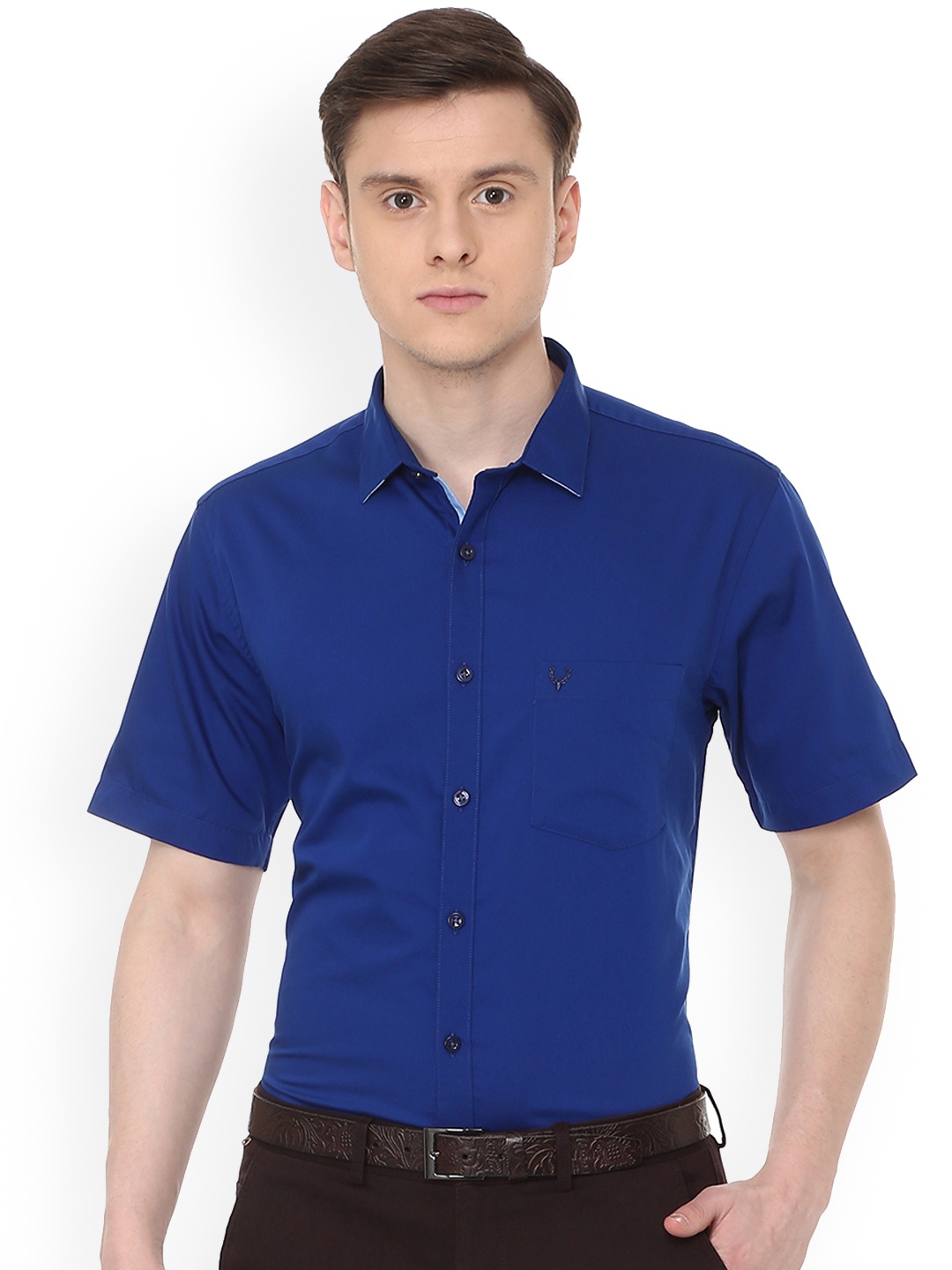 

Allen Solly Men Blue Slim Fit Solid Casual Shirt