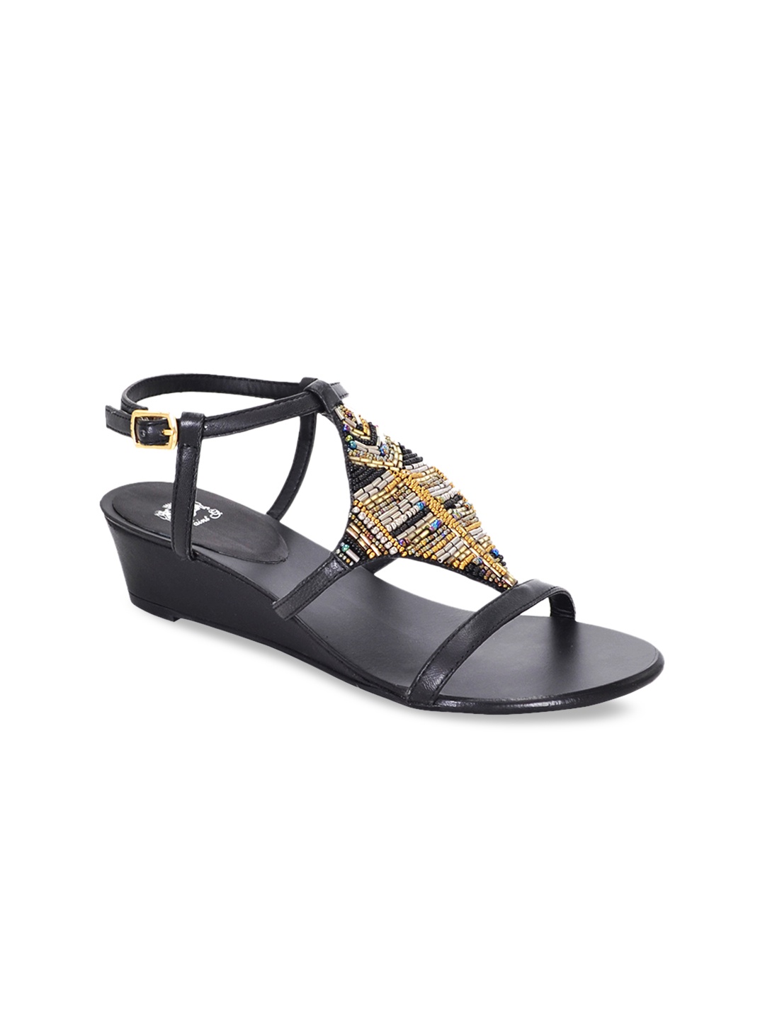 

Saint G Women Black Leather Solid Sandals