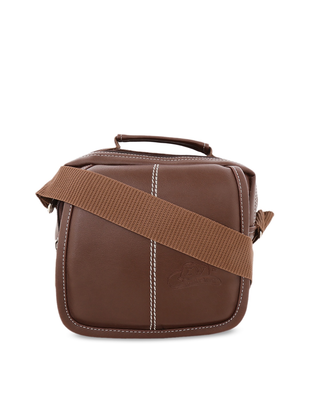 

Leather World Unisex Brown Solid Messenger Bag