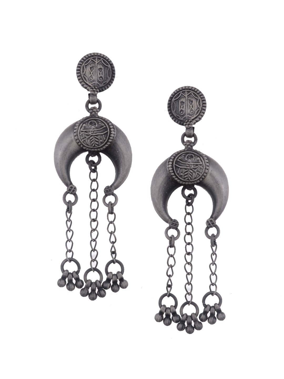 

Silvermerc Designs 9.25 Sterling Silver Drop Earrings with Oxidised Silver-Plating