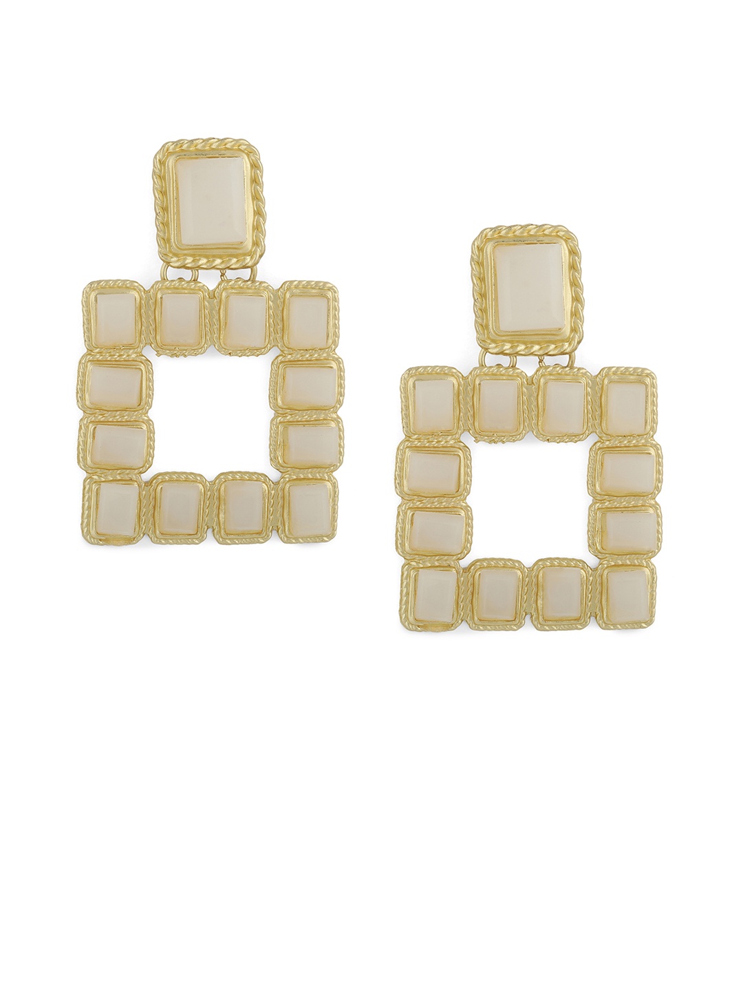 

Kazo Women Gold-Toned Square Drop Earrings