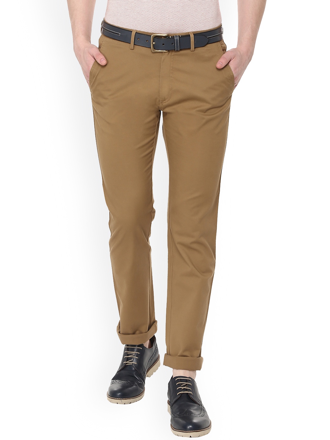 

Allen Solly Men Khaki Regular Fit Solid Chinos