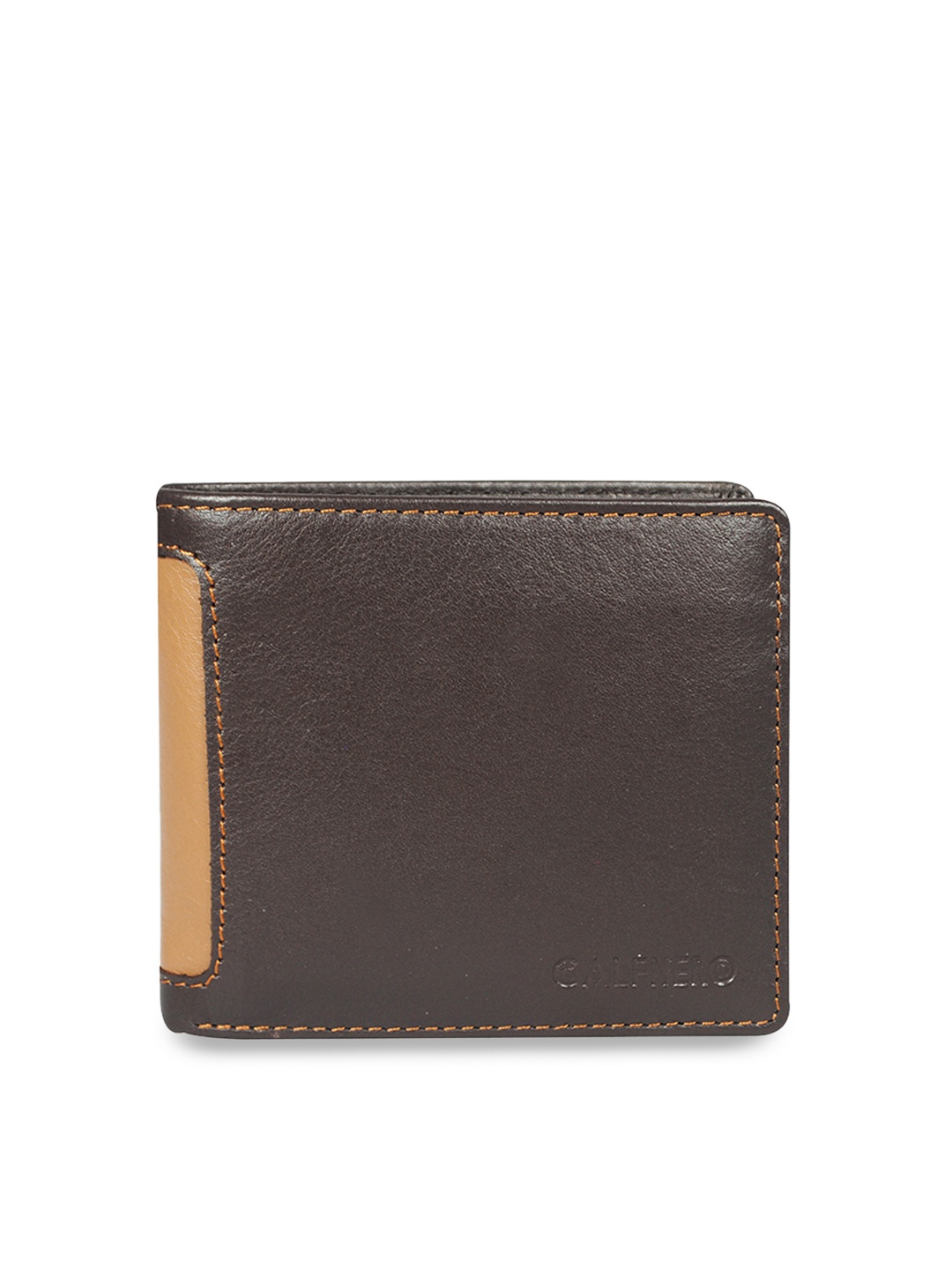 

CALFNERO Men Brown Solid Two Fold Wallet