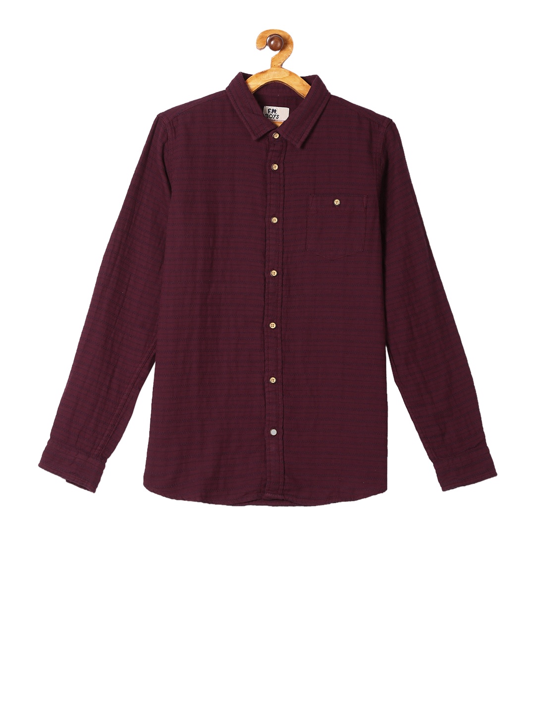 

Flying Machine Boys Red Regular Fit Striped Casual Shirt