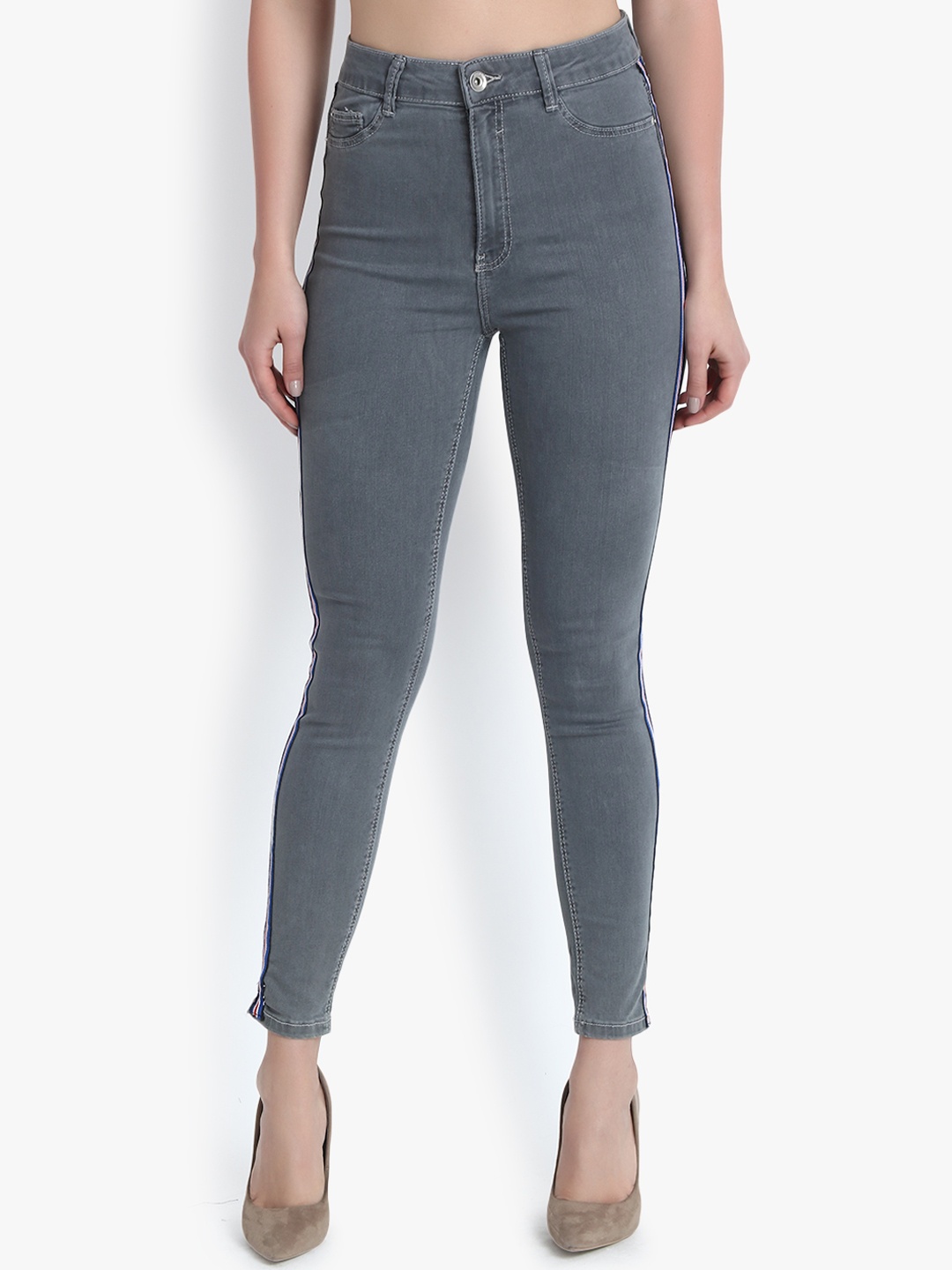 

Kotty Women Grey Skinny Fit High-Rise Clean Look Stretchable Jeans