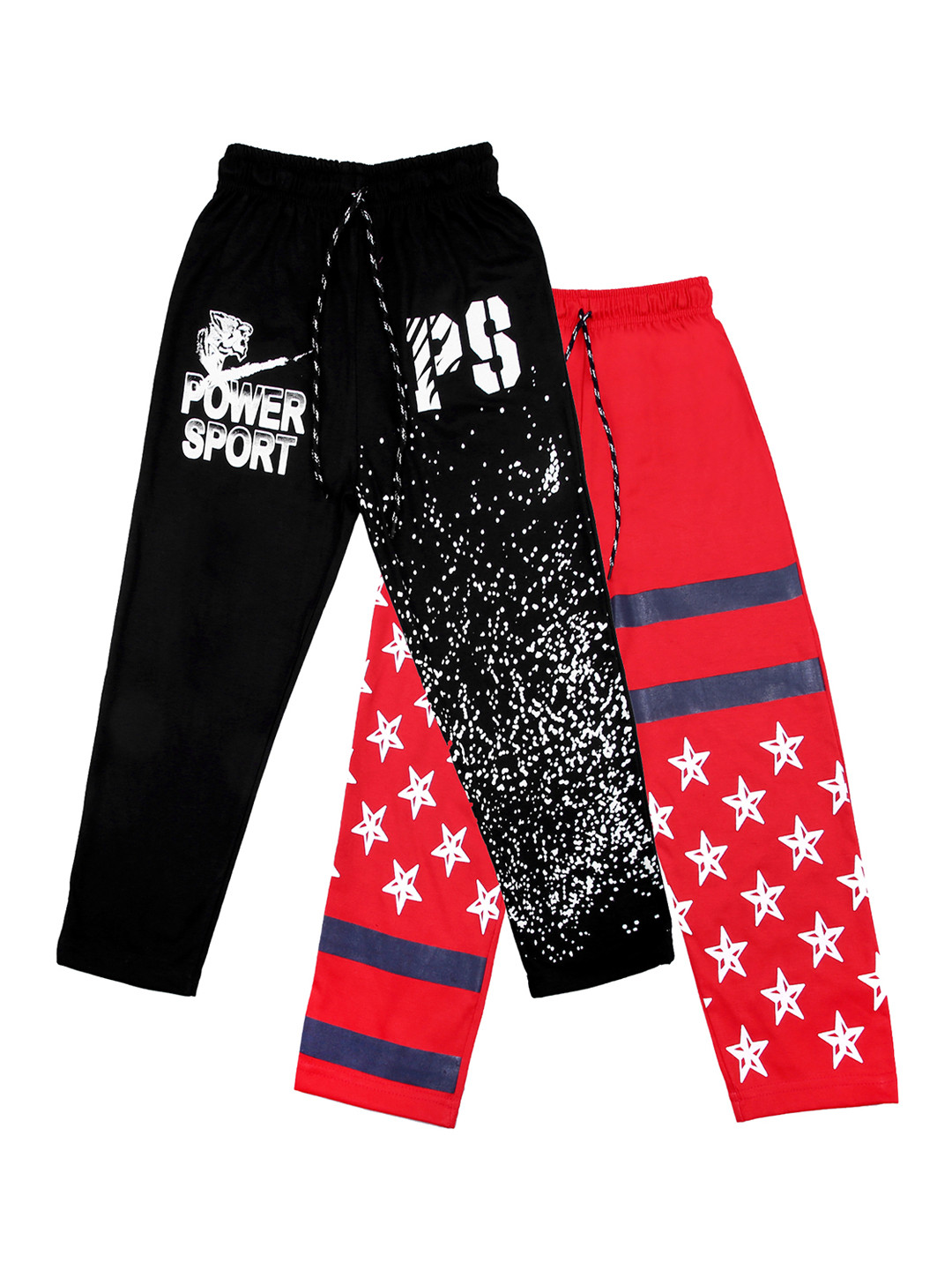 

SWEET ANGEL Kids Pack of 2 Printed Track Pants, Red
