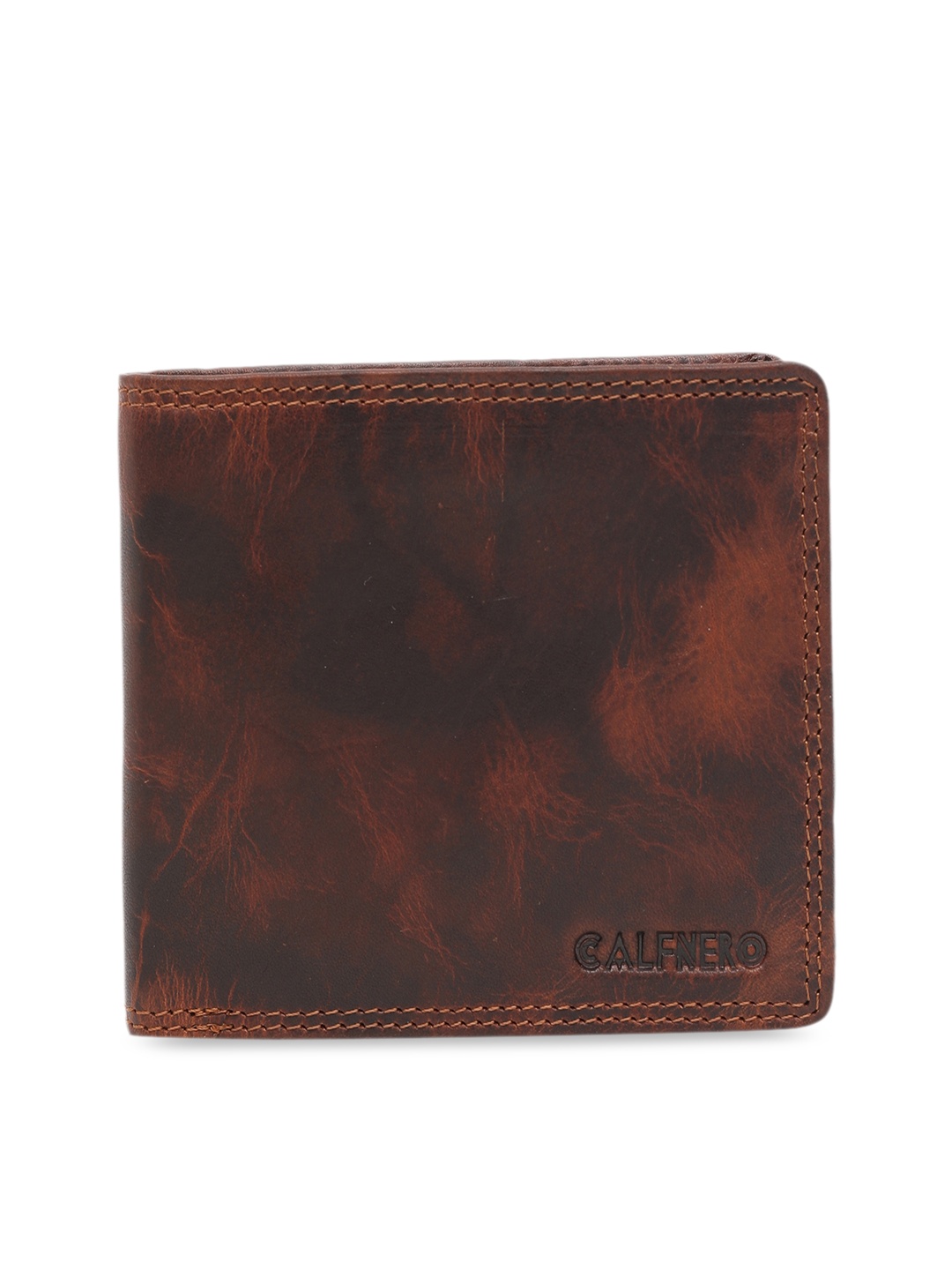 

CALFNERO Men Brown Solid Two Fold Genuine Leather Wallet