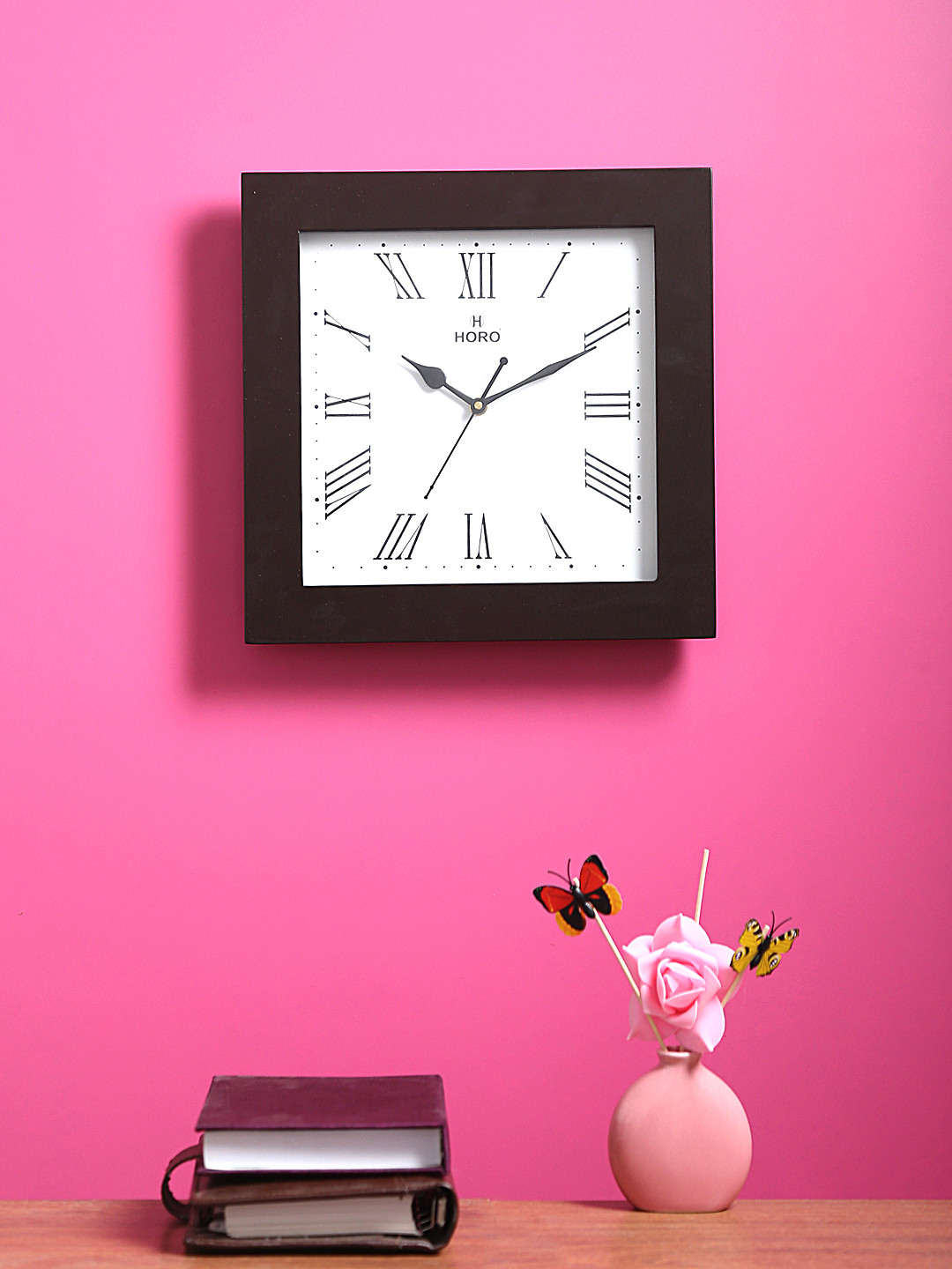

Horo White Handcrafted Square Solid Analogue Wall Clock