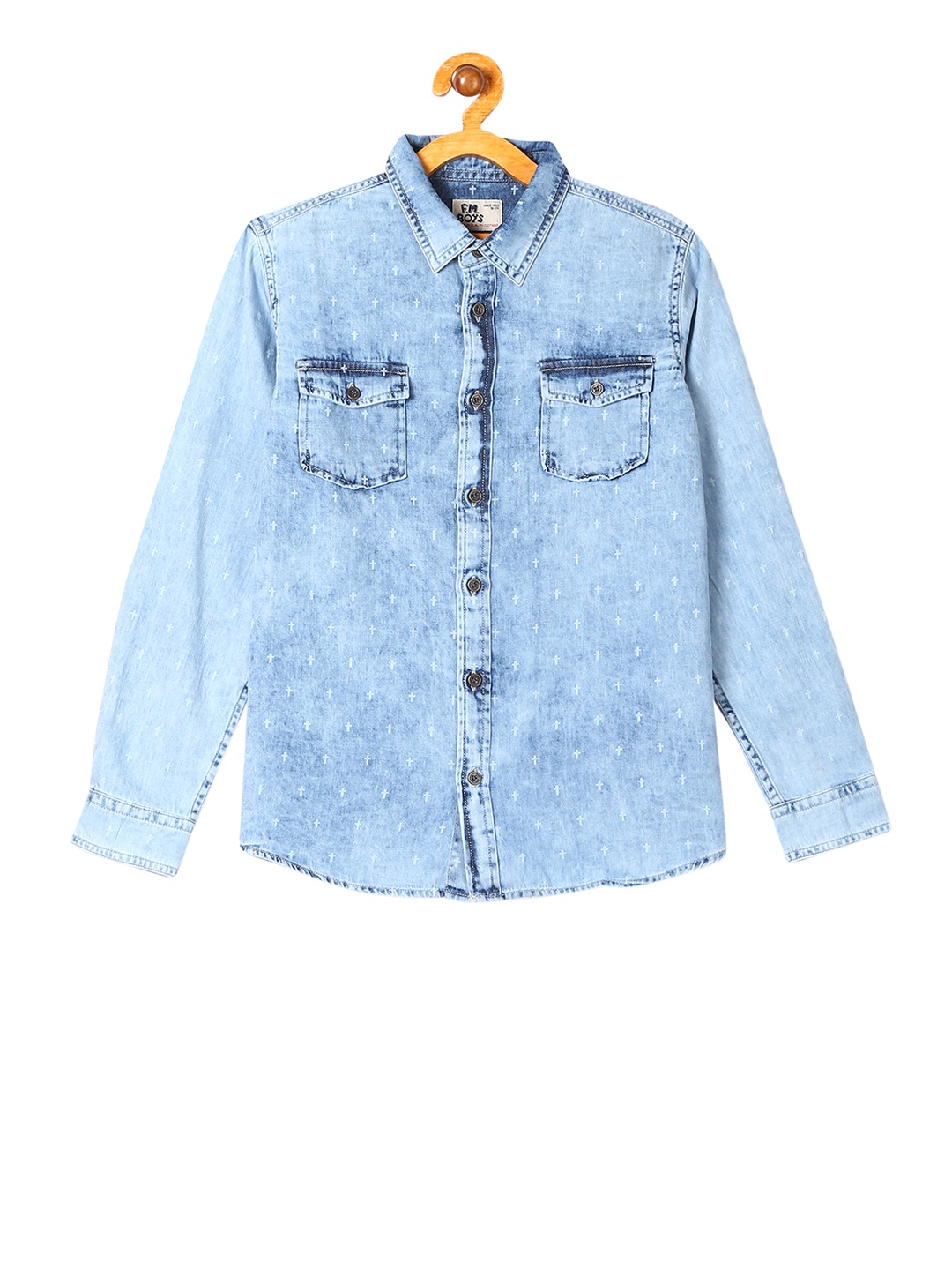 

Flying Machine Boys Blue Regular Fit Faded Casual Shirt