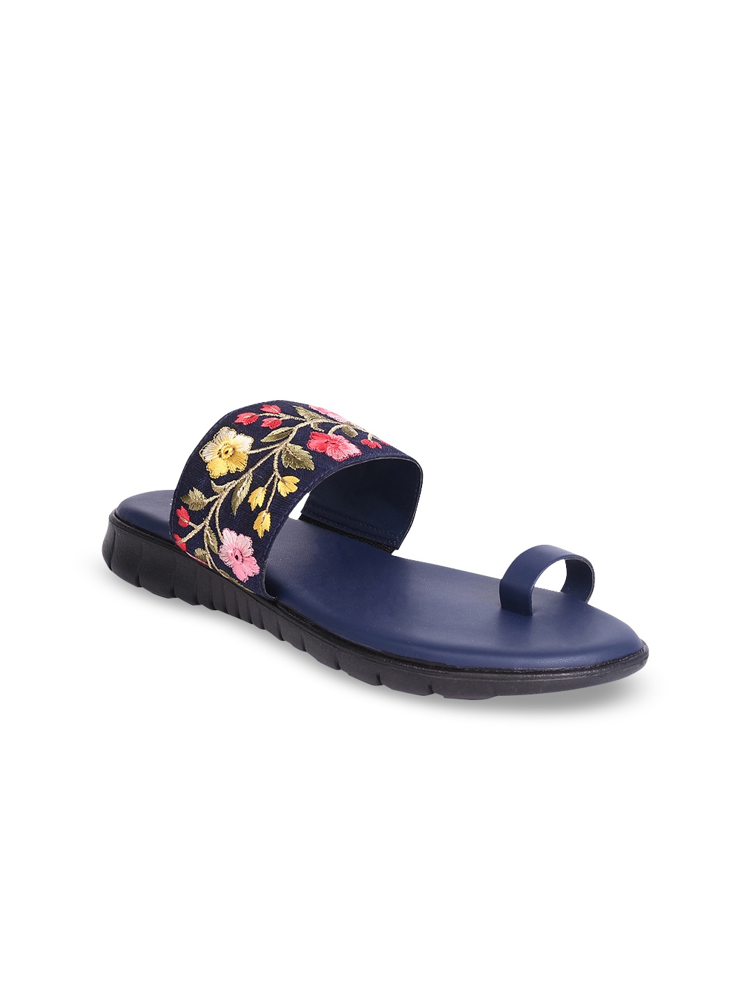 

Monrow Women Blue Woven Design One Toe Flats
